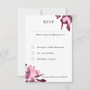 Romantische Hochzeit der Wasserfarben RSVP Karte