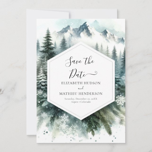Romantische Hochzeit der Wasserfarben Save The Date (Vorderseite)
