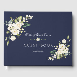 Romantische Hochzeit der weißen Blume Gästebuch
