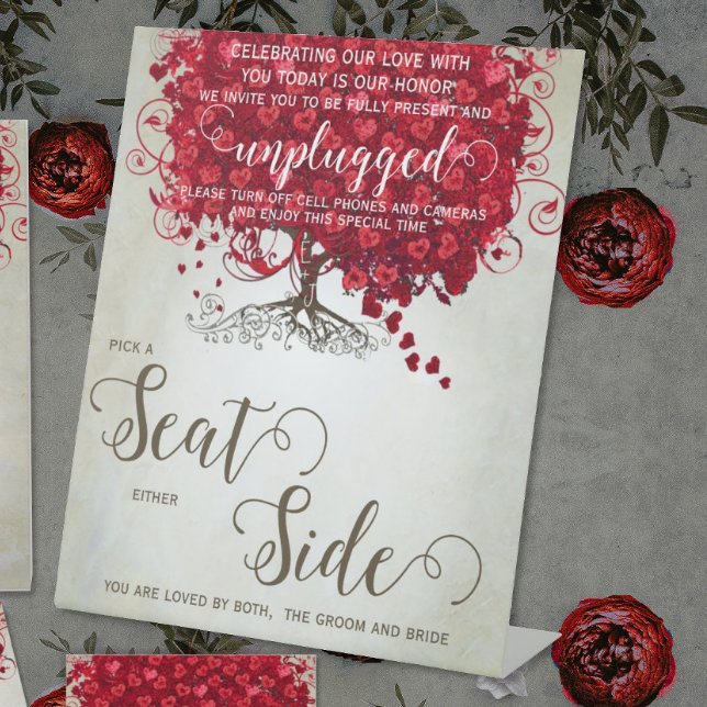 Romantische Hochzeit des Roten Herzens Sockelschild (Von Creator hochgeladen)