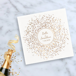 Romantische Hochzeit Gold & Silver Confetti Serviette