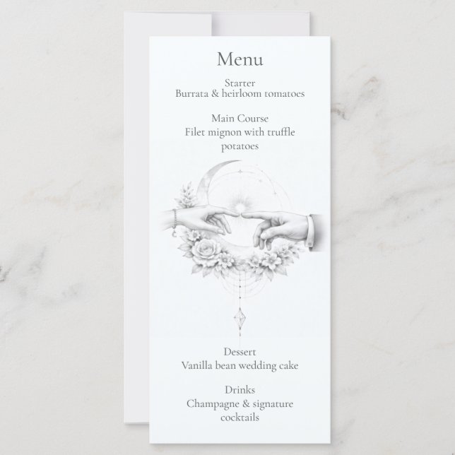 Romantische Hochzeit Hände Minimalistisches Design (Vorderseite)