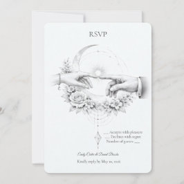 Romantische Hochzeit Hände Minimalistisches Design Einladung