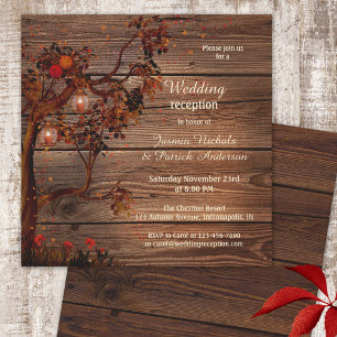 Romantische Hochzeit im Herbst Empfang nur Einladu Einladung