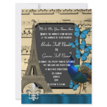 Romantische Hochzeit in Paris, Pfau und Schmetterl