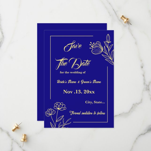 Romantische Hochzeit in Rosa Blume Save The Date (Vorderseite/Rückseite Beispiel)