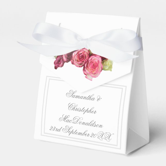 Romantische Hochzeit in Rosa Rosa Geschenkschachtel (Vorderseite)