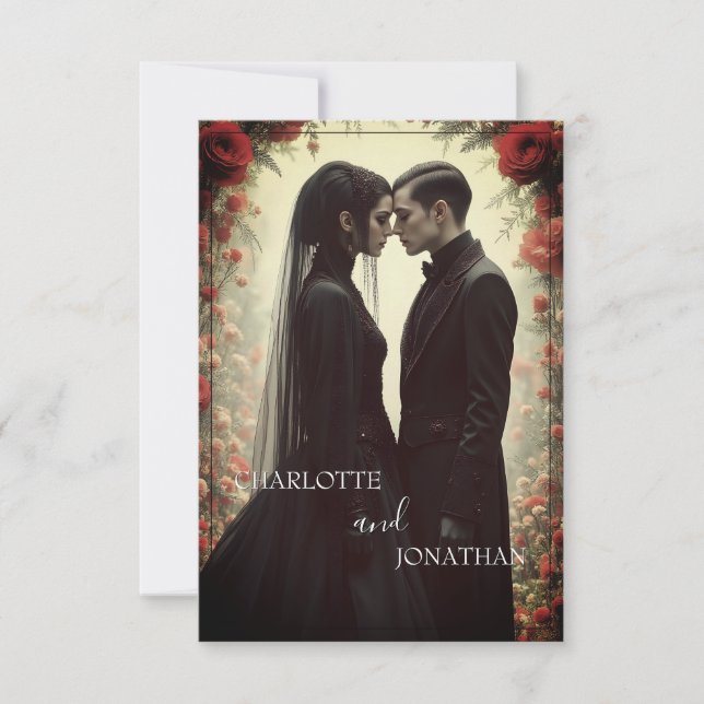 Romantische Hochzeit in Schwarz (Vorderseite)