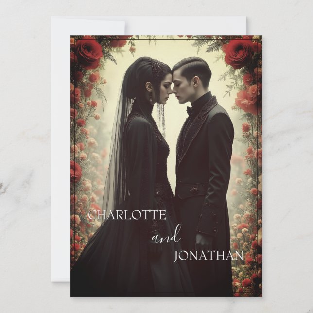 Romantische Hochzeit in Schwarz (Vorderseite)