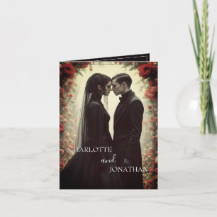 Romantische Hochzeit in Schwarz Karte
