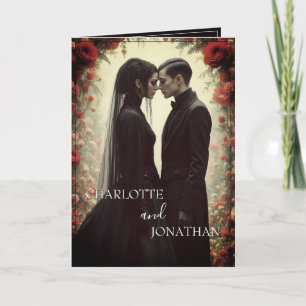 Romantische Hochzeit in Schwarz Karte