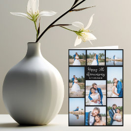 Romantische Hochzeit Jahrestag Foto Collage Schwar Karte