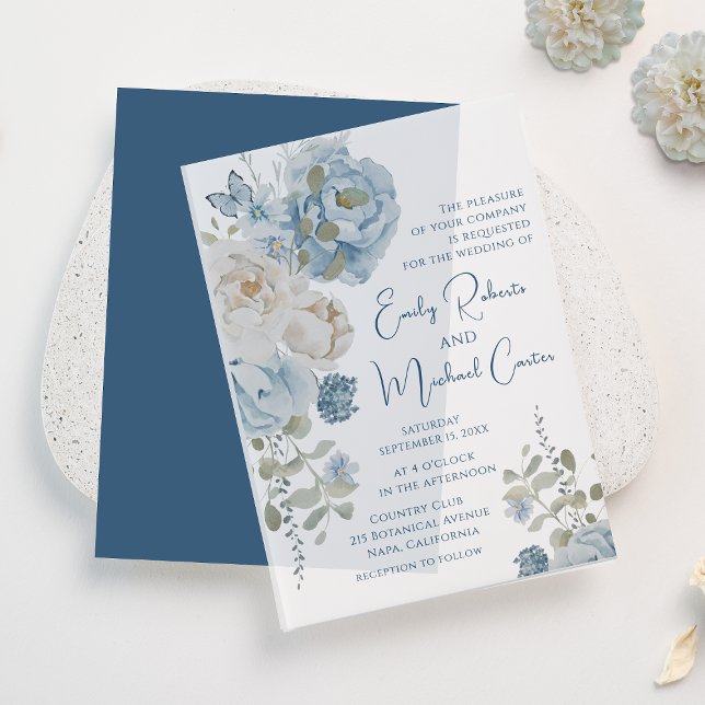 Romantische Hochzeit mit blauer Wasserfarbe (Von Creator hochgeladen)