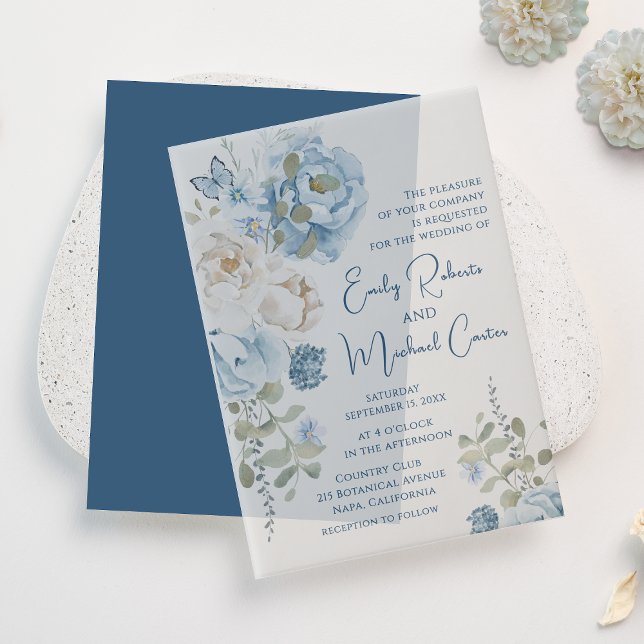 Romantische Hochzeit mit blauer Wasserfarbe (Von Creator hochgeladen)