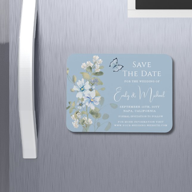 Romantische Hochzeit mit blauer Wasserfarbe Magnet (Von Creator hochgeladen)