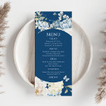 Romantische Hochzeit mit blauer Wasserfarbe Menükarte<br><div class="desc">Romantische Dusty Blue Watercolor Floral Wedding Menü mit dustig blauen Zeltes und Delphinium Blume mit Eukalyptusgrün mit Schmetterlingen. Fügen Sie Ihren benutzerdefinierten Text in elegantem modernes Skript hinzu.View the collection Für Sie entworfen von Evco Studio www.zazzle.com/store/evcostudio</div>