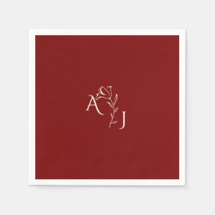 Romantische Hochzeit mit Burgunder Rot und Kupferm Serviette