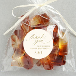 Romantische Hochzeit mit Gold und Elfenbeincreme V Runder Aufkleber