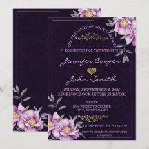 Romantische Hochzeit mit Lila Wasserfarbe