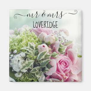 Romantische Hochzeit mit Mr. & Mrs. rosa Rosenblum Magnet