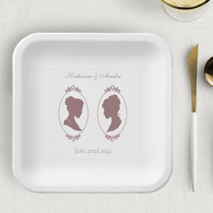 Romantische Hochzeit mit rosafarbenem Schimmer für Pappteller