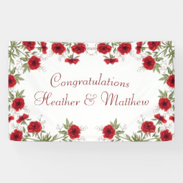 Romantische Hochzeit mit roten Rosen Banner