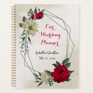 romantische Hochzeit mit roten und blassgelben Blu Planer