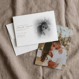 Romantische Hochzeit mit Schwarz-Weiß-Foto Einladung