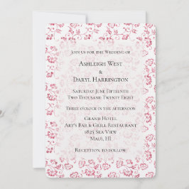 Romantische Hochzeit mit weißem Rosa Glitzer Einladung