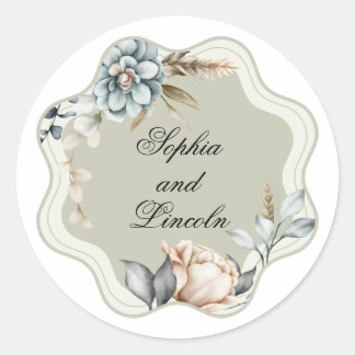 Romantische Hochzeit Runder Aufkleber
