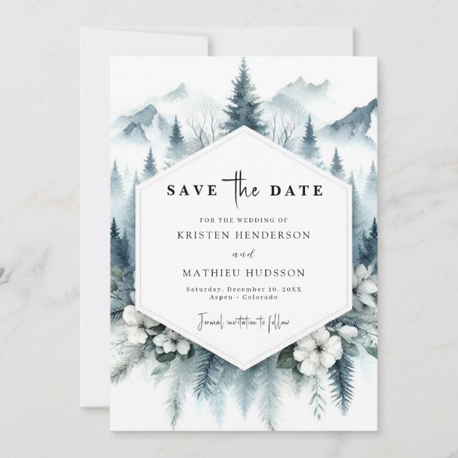 Romantische Hochzeit Save The Date (Vorderseite)