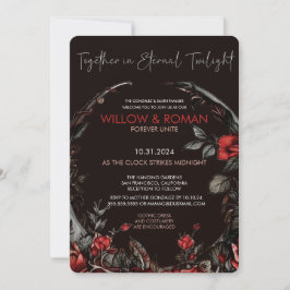 Romantische Hochzeit von Goth Red and Black Rose Einladung
