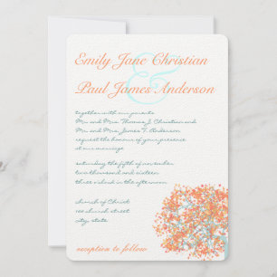 Romantische Hochzeit von Korallenbäumen Einladung