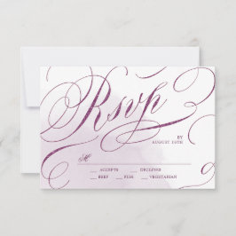 Romantische Hochzeit von Moody plum kalligraphisch RSVP Karte