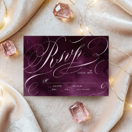 Romantische Hochzeit von Moody plum kalligraphisch RSVP Karte