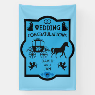 Romantische Hochzeit von Pferd und Kart Banner