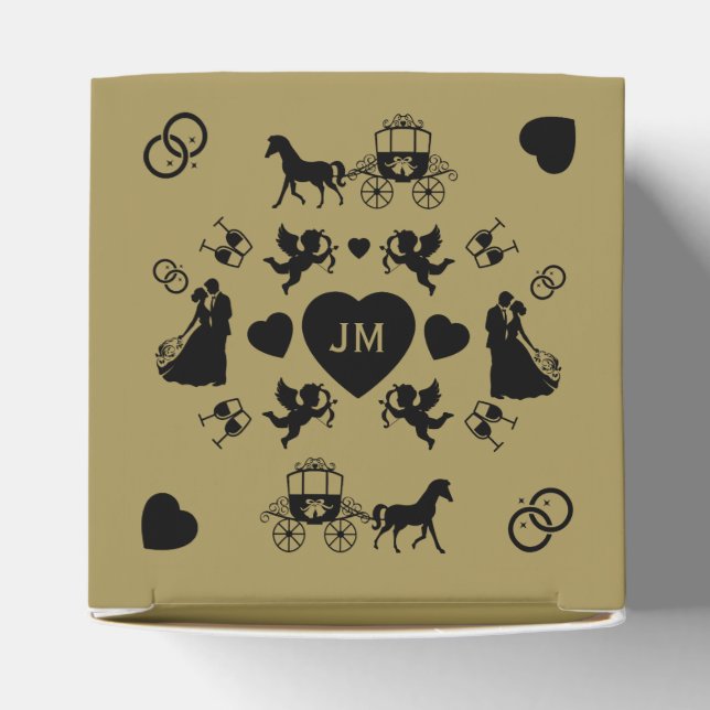 Romantische Hochzeit von Pferd und Kart Geschenkschachtel (Oben)