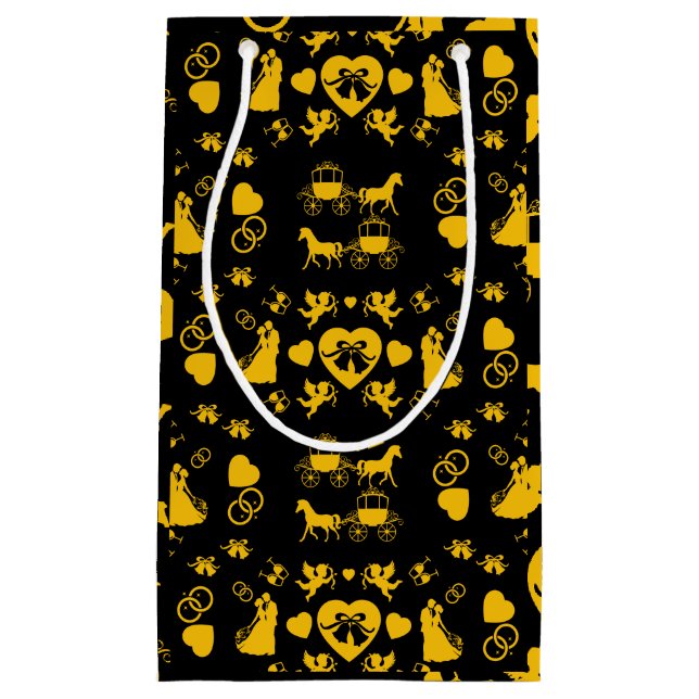 Romantische Hochzeit von Pferd und Kart Kleine Geschenktüte (Vorderseite)