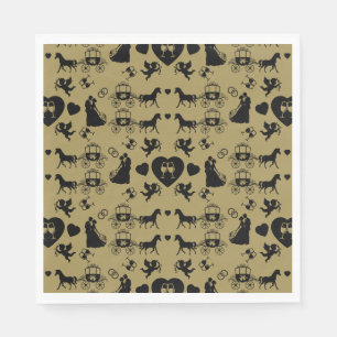 Romantische Hochzeit von Pferd und Kart Serviette