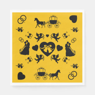 Romantische Hochzeit von Pferd und Kart Serviette