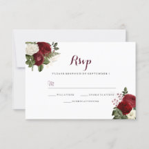 Romantische Hochzeit von Roter Blüte - RSVP