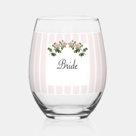 Romantische Hochzeit von Soft Pink Bride Weinglas Ohne Stiel