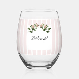 Romantische Hochzeit von Soft Pink Bridesmaid Weinglas Ohne Stiel