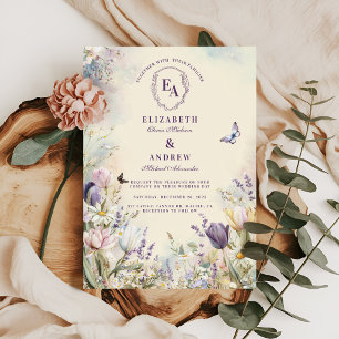 Romantische Hochzeit von Tulip und Daisy Pastel Einladung