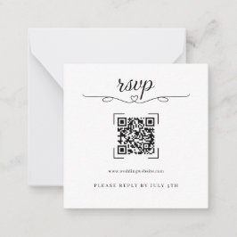 Romantische Hochzeits-QR-Code Online-RSVP-Karten Mitteilungskarte