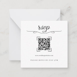 Romantische Hochzeits-QR-Code Online-RSVP-Karten Mitteilungskarte