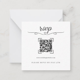 Romantische Hochzeits-QR-Code Online-RSVP-Karten Mitteilungskarte