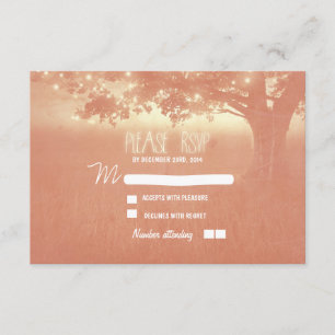 romantische Hochzeits-RSVP-Karte mit Nachtlaternen RSVP Karte