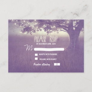 romantische Hochzeits-RSVP-Karte mit Nachtlaternen RSVP Karte
