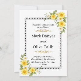 Romantische Hochzeitseinladung | Anpassbare Vorlag Einladung